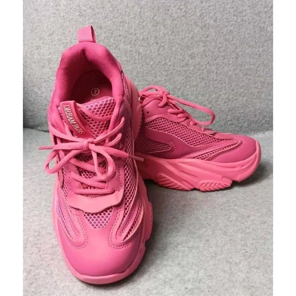 Dream Paris Jaxon Platform Chunky Fashion Sneakers Womens 7 Hot Pink Barbiecore